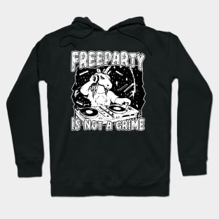 Tekno Free Party Is Not A Crime Unicorn DJ Hoodie